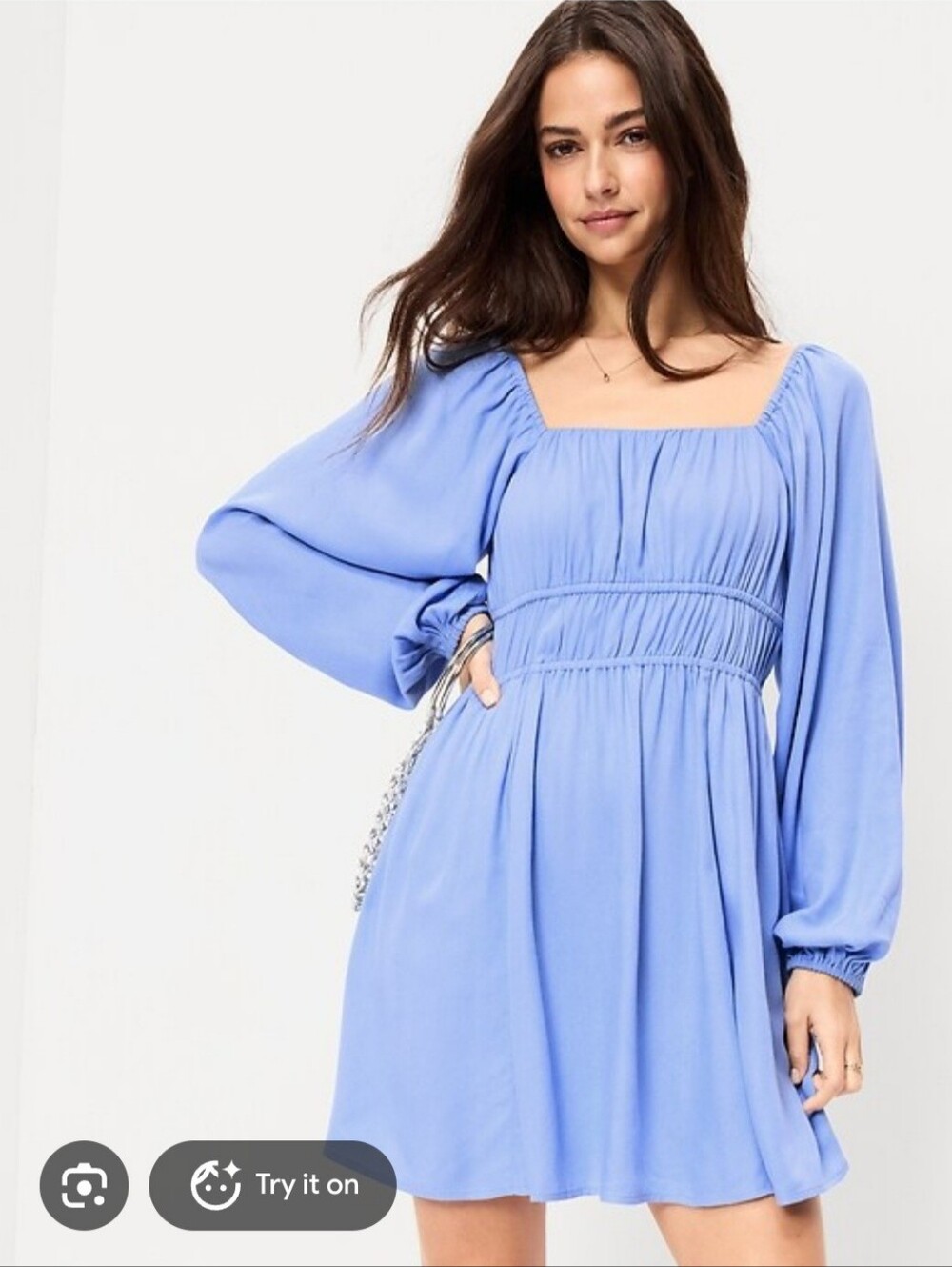 Old Navy Baby Blue Long Sleeve Dress Medium